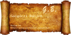 Galgóczi Bálint névjegykártya