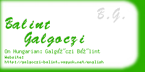 balint galgoczi business card